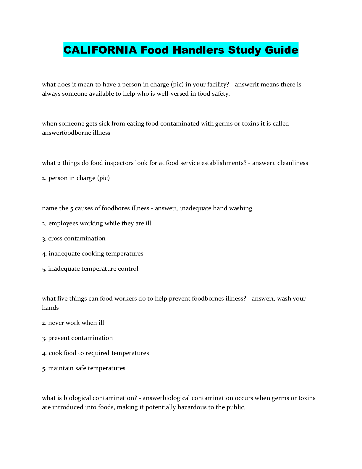 Manager's Food Handler's LicenseLearn2Serve Browsegrades